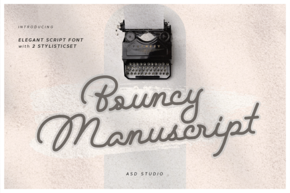 Bouncy Manuscript: Vintage Elegance for Modern Design
