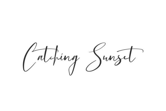 Catching Sunset Font: A Whimsical Design Asset