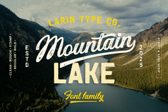 Mountain Lake: A Vintage Font Collection for Timeless Design